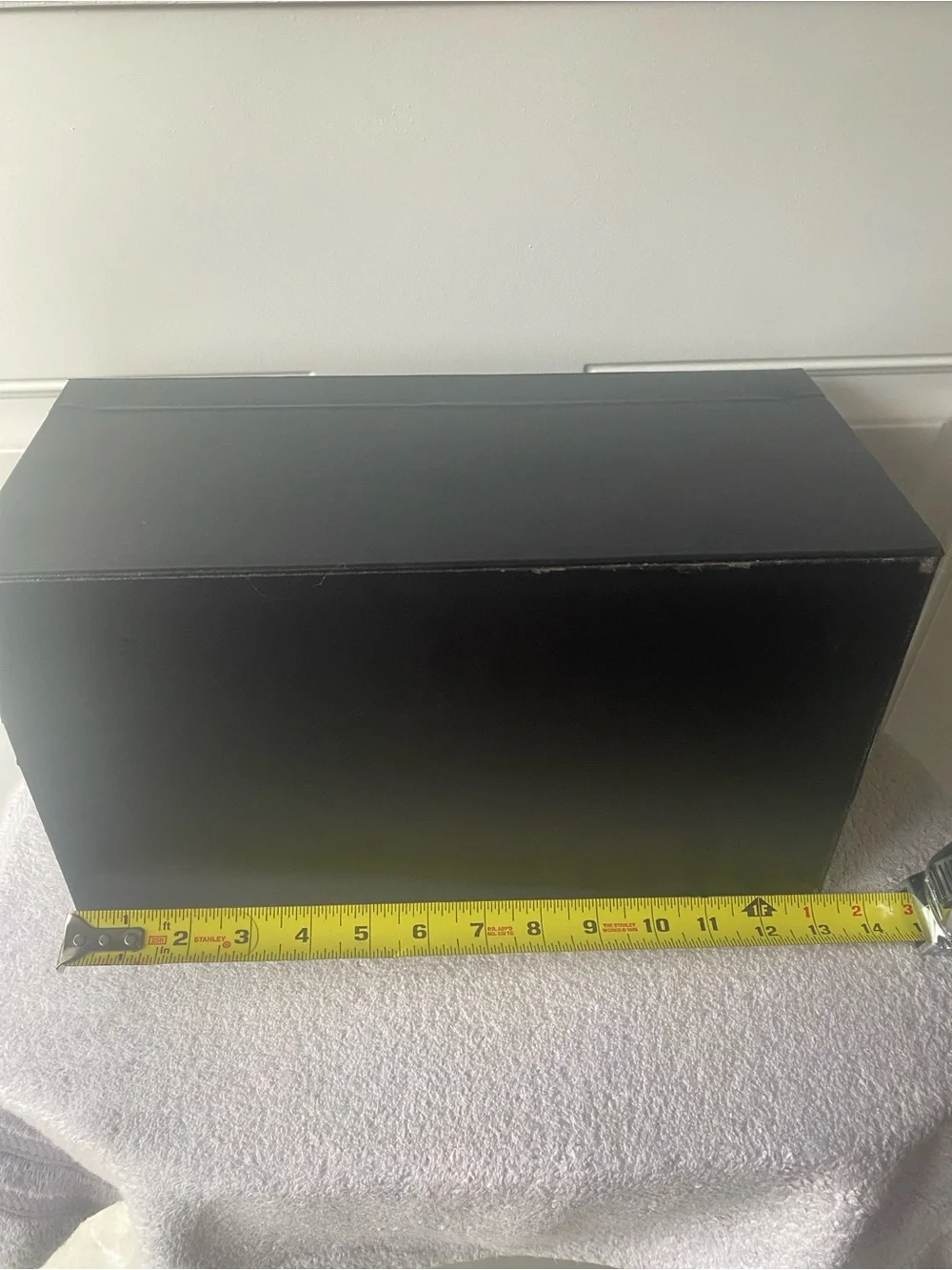 Black Jewelry/Watch Organizer Box with See-Through Top White Stiching EUC